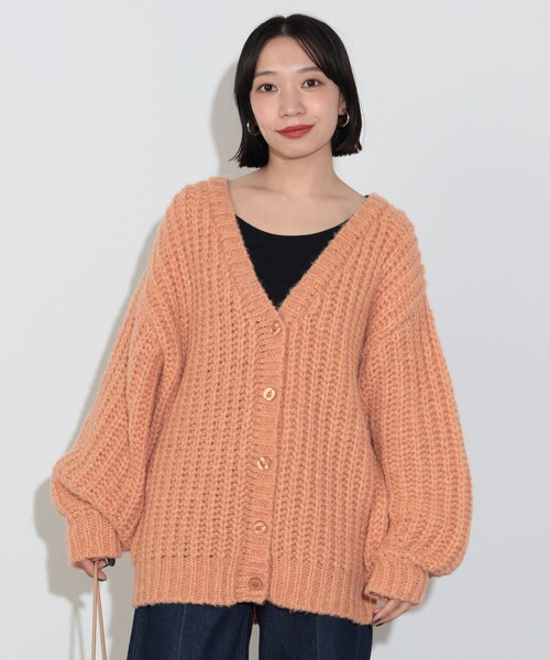 BEAMS HEART(ビームスハート)の「ミックス ローゲージニット カーディガン(ウォッシャブル)(カーディガン/ボレロ・レディース・ブルー/グレー/オレンジ・FREE)」の7枚目の写真