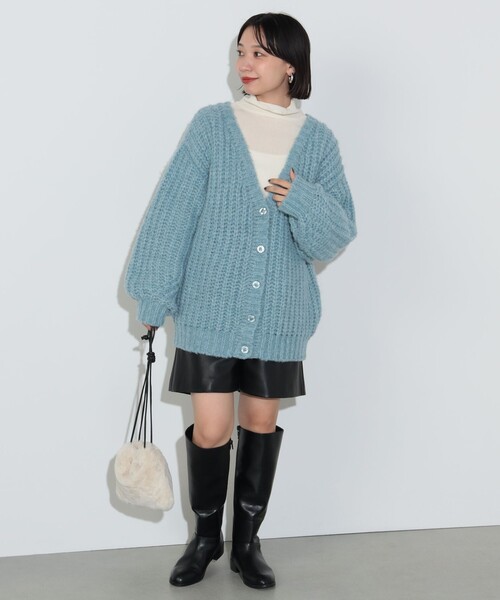 BEAMS HEART(ビームスハート)の「ミックス ローゲージニット カーディガン(ウォッシャブル)(カーディガン/ボレロ・レディース・ブルー/グレー/オレンジ・FREE)」の9枚目の写真