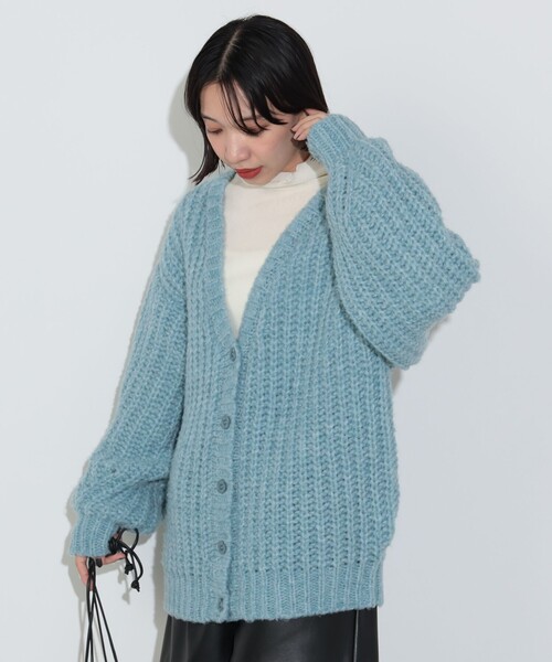 BEAMS HEART(ビームスハート)の「ミックス ローゲージニット カーディガン(ウォッシャブル)(カーディガン/ボレロ・レディース・ブルー/グレー/オレンジ・FREE)」の11枚目の写真