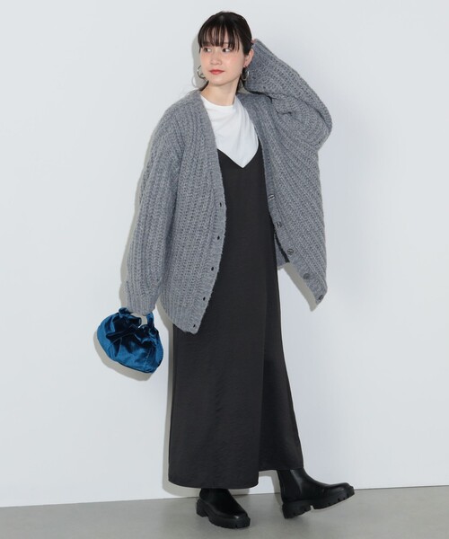 BEAMS HEART(ビームスハート)の「ミックス ローゲージニット カーディガン(ウォッシャブル)(カーディガン/ボレロ・レディース・ブルー/グレー/オレンジ・FREE)」の13枚目の写真