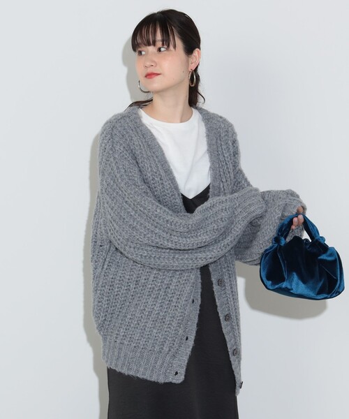 BEAMS HEART(ビームスハート)の「ミックス ローゲージニット カーディガン(ウォッシャブル)(カーディガン/ボレロ・レディース・ブルー/グレー/オレンジ・FREE)」の14枚目の写真