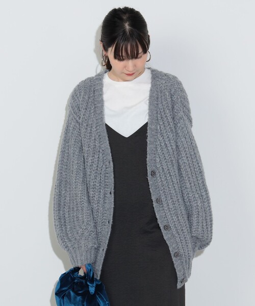 BEAMS HEART(ビームスハート)の「ミックス ローゲージニット カーディガン(ウォッシャブル)(カーディガン/ボレロ・レディース・ブルー/グレー/オレンジ・FREE)」の15枚目の写真