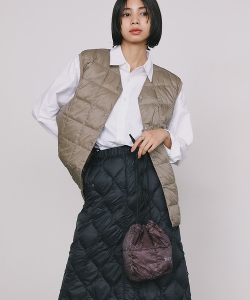 TAION(タイオン)の「TAION/タイオン DRAW STRING DOWN BAG-SMALL 巾着バック(ショルダーバッグ・メンズ・オリーブ/ブラック/タイガーカモ/セージグリーン/ダークグリーン/オフホワイト/ダークブルー/ネイビー/ベージュ/モカ/レオパード/ライトグレー/ライトブラック・ONE SIZE)」の21枚目の写真