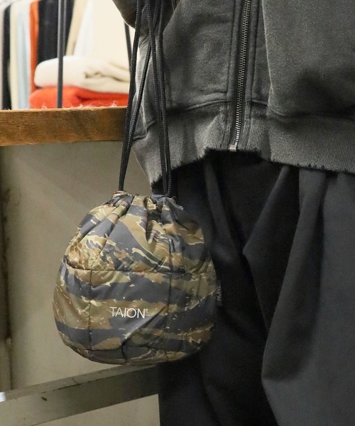 TAION/タイオン DRAW STRING DOWN BAG-SMALL 巾着バック