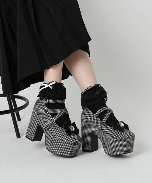 厚底スクウェアリボン付き2WAYパンプス（パンプス）｜cs T&P（シーエスティーアンドピー）