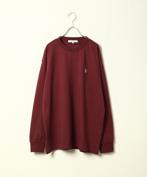 U.S. POLO ASSN.(ユーエスポロアッスン)の「【U.S.POLO ASSN.】 ワンポイント ロゴ刺繍 クルーネック 長袖 Tシャツ / ロンT(Tシャツ/カットソー・レディース・ダークグリーン/バイオレット/アイボリー/ブラック/レッド/オートミール/ネイビー・MEDIUM/X-LARGE/LARGE)」の7枚目の写真