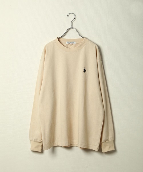 U.S. POLO ASSN.(ユーエスポロアッスン)の「【U.S.POLO ASSN.】 ワンポイント ロゴ刺繍 クルーネック 長袖 Tシャツ / ロンT(Tシャツ/カットソー・レディース・ダークグリーン/バイオレット/アイボリー/ブラック/レッド/オートミール/ネイビー・MEDIUM/X-LARGE/LARGE)」の9枚目の写真
