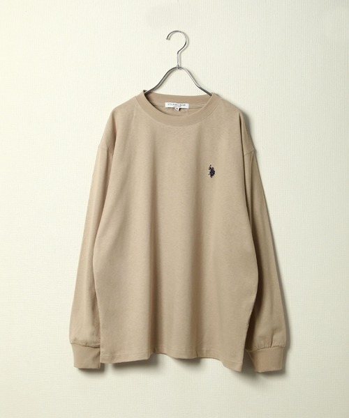 U.S. POLO ASSN.(ユーエスポロアッスン)の「【U.S.POLO ASSN.】 ワンポイント ロゴ刺繍 クルーネック 長袖 Tシャツ / ロンT(Tシャツ/カットソー・レディース・ダークグリーン/バイオレット/アイボリー/ブラック/レッド/オートミール/ネイビー・MEDIUM/X-LARGE/LARGE)」の10枚目の写真