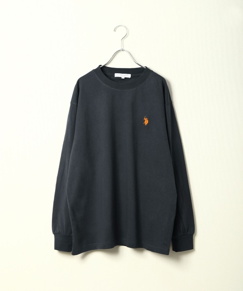 U.S. POLO ASSN.(ユーエスポロアッスン)の「【U.S.POLO ASSN.】 ワンポイント ロゴ刺繍 クルーネック 長袖 Tシャツ / ロンT(Tシャツ/カットソー・レディース・ダークグリーン/バイオレット/アイボリー/ブラック/レッド/オートミール/ネイビー・MEDIUM/X-LARGE/LARGE)」の11枚目の写真