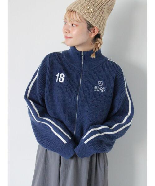 ehka sopo（エヘカソポ）の「ラインジップカーディガン（カーディガン/ボレロ・レディース・ブルー/グリーン/キナリ・F）」の5枚目の写真