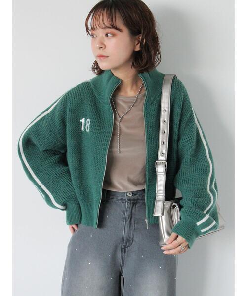ehka sopo（エヘカソポ）の「ラインジップカーディガン（カーディガン/ボレロ・レディース・ブルー/グリーン/キナリ・F）」の19枚目の写真