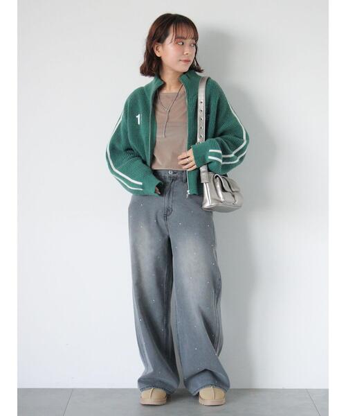 ehka sopo（エヘカソポ）の「ラインジップカーディガン（カーディガン/ボレロ・レディース・ブルー/グリーン/キナリ・F）」の22枚目の写真