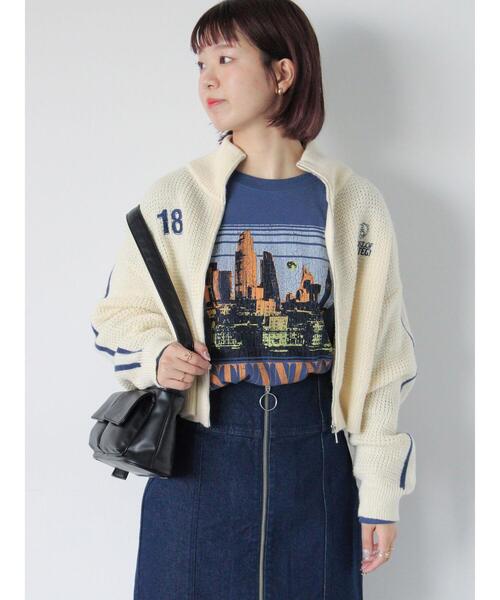 ehka sopo（エヘカソポ）の「ラインジップカーディガン（カーディガン/ボレロ・レディース・ブルー/グリーン/キナリ・F）」の14枚目の写真