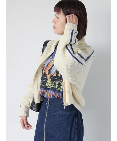 ehka sopo（エヘカソポ）の「ラインジップカーディガン（カーディガン/ボレロ・レディース・ブルー/グリーン/キナリ・F）」の15枚目の写真