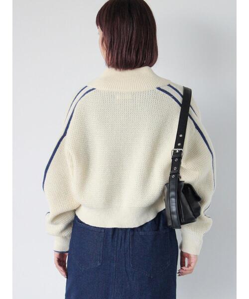 ehka sopo（エヘカソポ）の「ラインジップカーディガン（カーディガン/ボレロ・レディース・ブルー/グリーン/キナリ・F）」の16枚目の写真