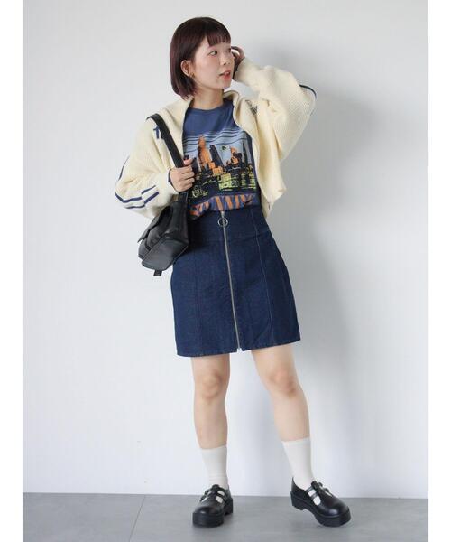 ehka sopo（エヘカソポ）の「ラインジップカーディガン（カーディガン/ボレロ・レディース・ブルー/グリーン/キナリ・F）」の18枚目の写真