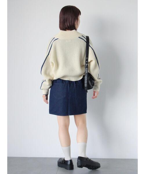 ehka sopo（エヘカソポ）の「ラインジップカーディガン（カーディガン/ボレロ・レディース・ブルー/グリーン/キナリ・F）」の8枚目の写真