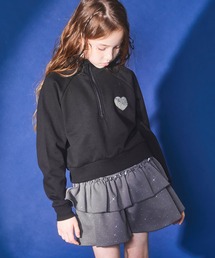 PAIRMANON COEUR（ペアマノンクール）の「【PAIRMANON COEUR】ハートモチーフ付き ハーフジップ 裏毛トレーナー（スウェット・キッズ）」