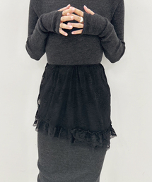 【YUHAN WANG/ユハン ワン】lace ruffled mini skirt