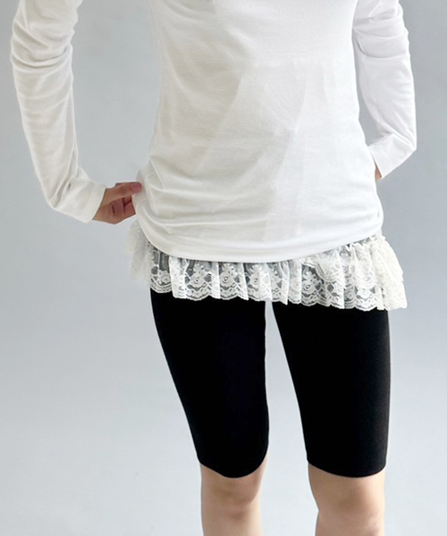 セール】【YUHAN WANG/ユハン ワン】lace ruffled mini skirt