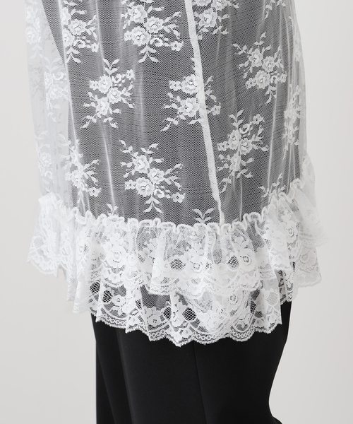 セール】【YUHAN WANG/ユハン ワン】lace ruffled mini skirt