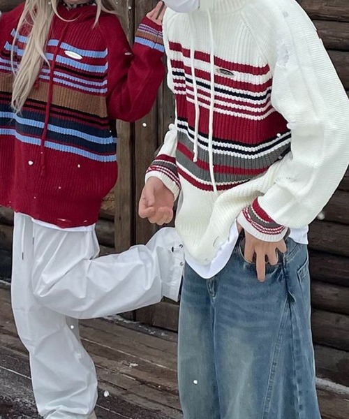 ルネRene 春、夏ニットパーカー 生成り René