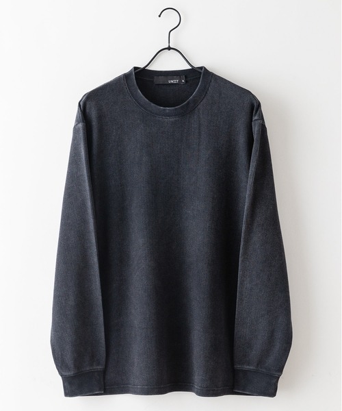 UNIIT(ユニット)の「【UNIIT / ユニット】パウダーブリーチ加工 ワッフルロンT ユニセックス(Tシャツ/カットソー・メンズ・ネイビー/ブラック・X-LARGE/MEDIUM/LARGE)」の3枚目の写真