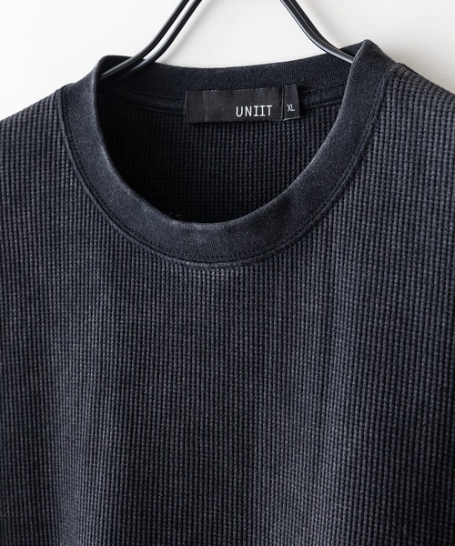 UNIIT(ユニット)の「【UNIIT / ユニット】パウダーブリーチ加工 ワッフルロンT ユニセックス(Tシャツ/カットソー・メンズ・ネイビー/ブラック・X-LARGE/MEDIUM/LARGE)」の5枚目の写真