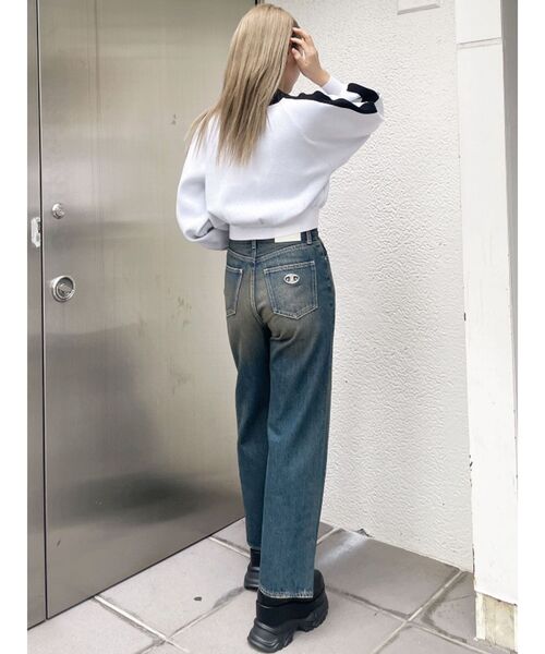 GYDA(ジェイダ)の「round GY BICOLOR POLOニットトップス(ニット/セーター・レディース・オフホワイト/ブラック/スカイブルー・FREE)」の11枚目の写真