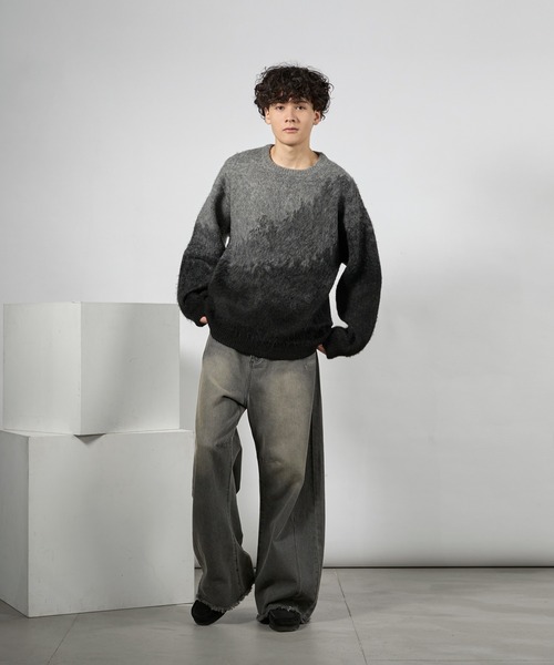 美品・希少◎ LESS TAILOR オールインワン　モヘア　グレー　M MOHAIR LACE FRILLED TOP｜muller of yoshiokubo(ミュラーオブ