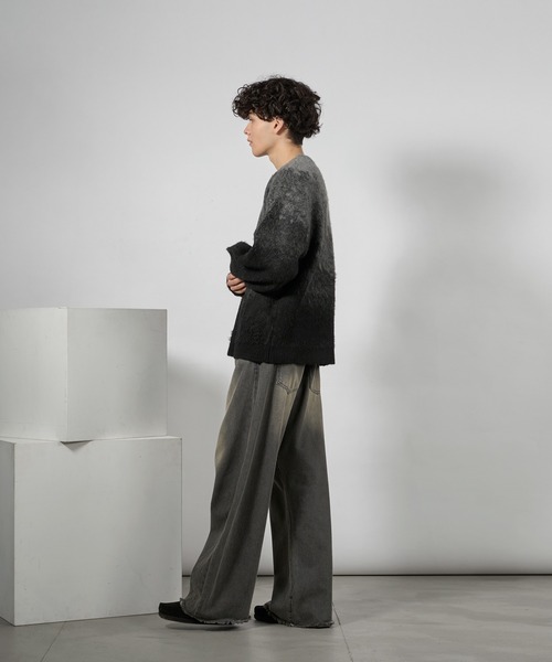 kutir(クティール)の「MOHAIR LIKE ABSTRACT KNIT/モヘアライクアブストラクトニット(ニット/セーター・メンズ・ライトグレー/ブラウン/ブラック・LARGE/MEDIUM)」の7枚目の写真