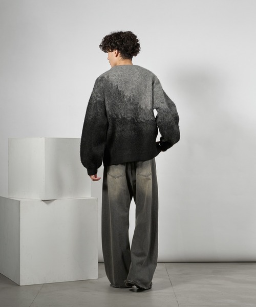 kutir(クティール)の「MOHAIR LIKE ABSTRACT KNIT/モヘアライクアブストラクトニット(ニット/セーター・メンズ・ライトグレー/ブラウン/ブラック・LARGE/MEDIUM)」の8枚目の写真