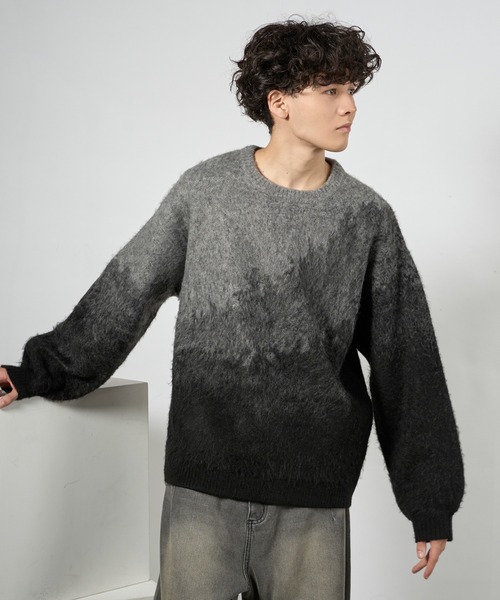 kutir(クティール)の「MOHAIR LIKE ABSTRACT KNIT/モヘアライクアブストラクトニット(ニット/セーター・メンズ・ライトグレー/ブラウン/ブラック・LARGE/MEDIUM)」の10枚目の写真
