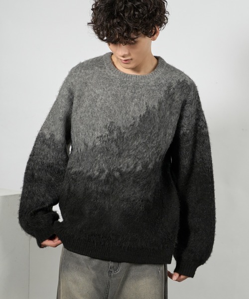 kutir(クティール)の「MOHAIR LIKE ABSTRACT KNIT/モヘアライクアブストラクトニット(ニット/セーター・メンズ・ライトグレー/ブラウン/ブラック・LARGE/MEDIUM)」の11枚目の写真