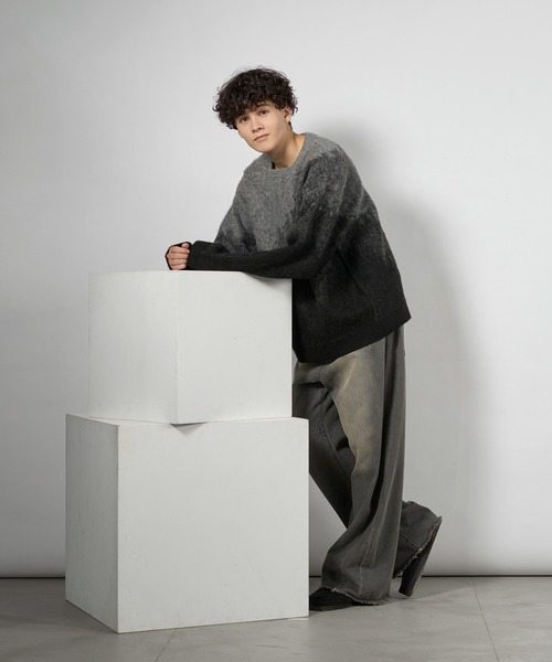 kutir(クティール)の「MOHAIR LIKE ABSTRACT KNIT/モヘアライクアブストラクトニット(ニット/セーター・メンズ・ライトグレー/ブラウン/ブラック・LARGE/MEDIUM)」の15枚目の写真