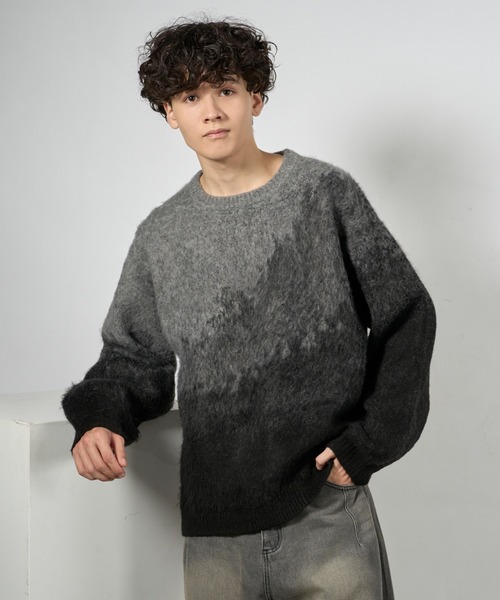 kutir(クティール)の「MOHAIR LIKE ABSTRACT KNIT/モヘアライクアブストラクトニット(ニット/セーター・メンズ・ライトグレー/ブラウン/ブラック・LARGE/MEDIUM)」の16枚目の写真