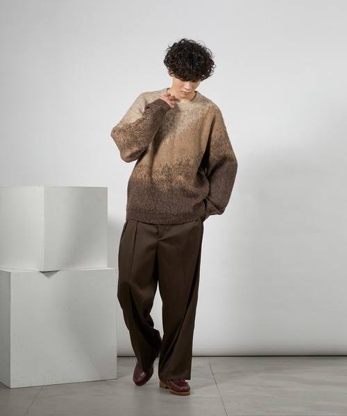 kutir(クティール)の「MOHAIR LIKE ABSTRACT KNIT/モヘアライクアブストラクトニット(ニット/セーター・メンズ・ライトグレー/ブラウン/ブラック・LARGE/MEDIUM)」の17枚目の写真