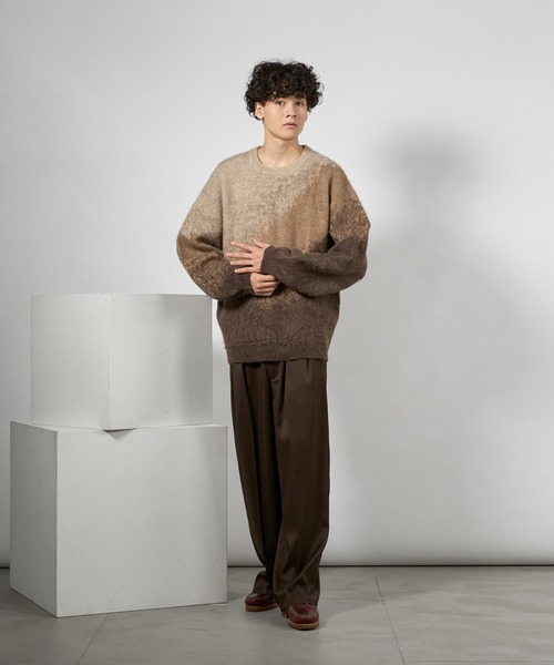 kutir(クティール)の「MOHAIR LIKE ABSTRACT KNIT/モヘアライクアブストラクトニット(ニット/セーター・メンズ・ライトグレー/ブラウン/ブラック・LARGE/MEDIUM)」の18枚目の写真