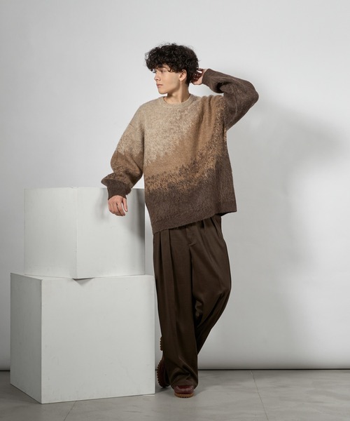 kutir(クティール)の「MOHAIR LIKE ABSTRACT KNIT/モヘアライクアブストラクトニット(ニット/セーター・メンズ・ライトグレー/ブラウン/ブラック・LARGE/MEDIUM)」の21枚目の写真