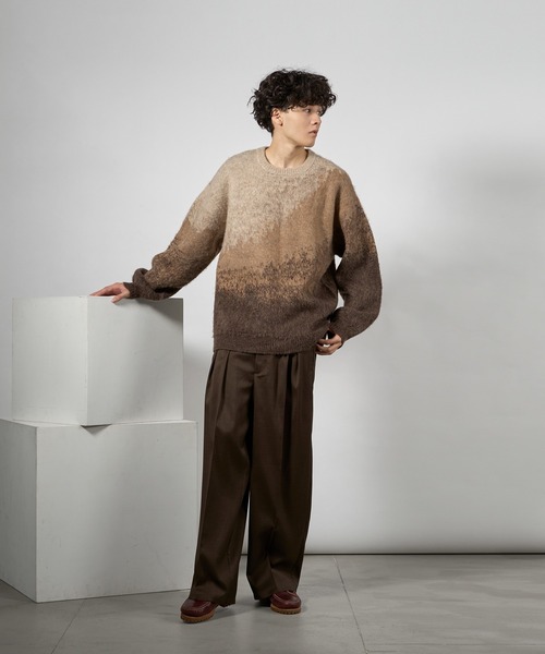 kutir(クティール)の「MOHAIR LIKE ABSTRACT KNIT/モヘアライクアブストラクトニット(ニット/セーター・メンズ・ライトグレー/ブラウン/ブラック・LARGE/MEDIUM)」の22枚目の写真