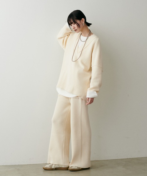 LARUTA(ラルータ)の「【LARUTA】ポリリブニットパンツ(その他パンツ・レディース・ブラウン/ブラック/オフホワイト・FREE)」の17枚目の写真