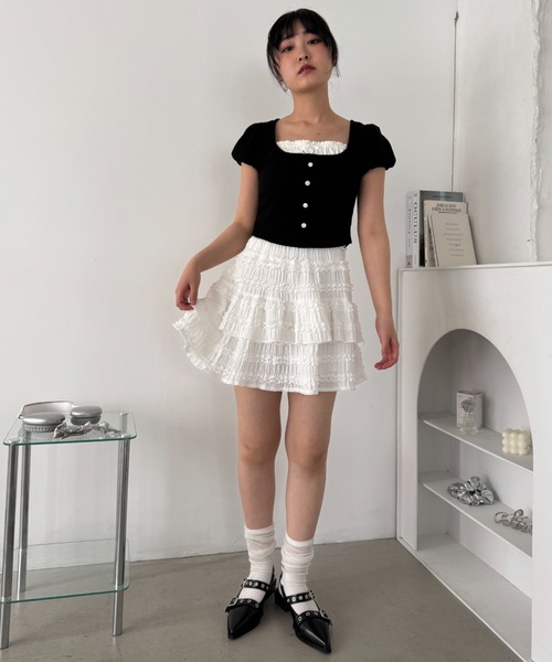 セール】【5色展開】ホイップレースフリルミニスカパン