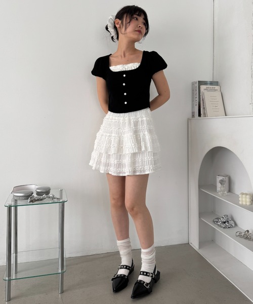 センソユニコ　m-mefu（エムメフー）　スカート　美品 センソユニコ スカート・m_mefu・変形・バルーン・ティアード