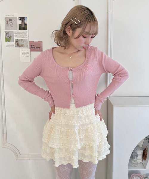 Loueme（ルエム）の「【5色展開】ホイップレースフリルミニスカパン（スカート・レディース・アイボリー/ピンク/ブラック/ホワイト/ライトブルー・FREE）」の10枚目の写真