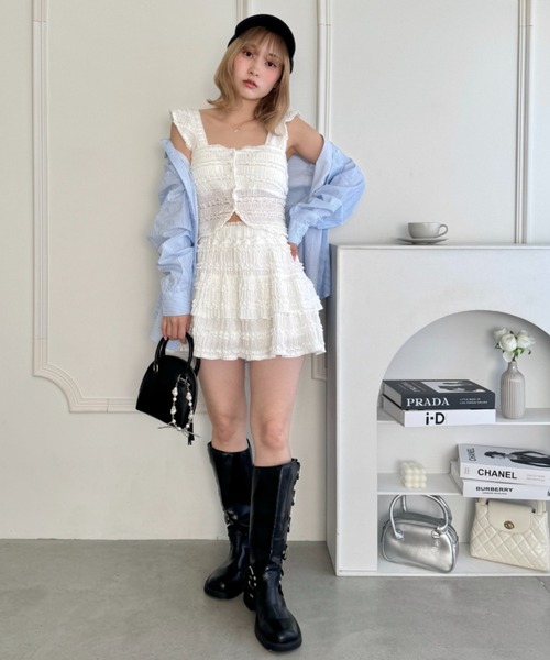 セール】【5色展開】ホイップレースフリルミニスカパン