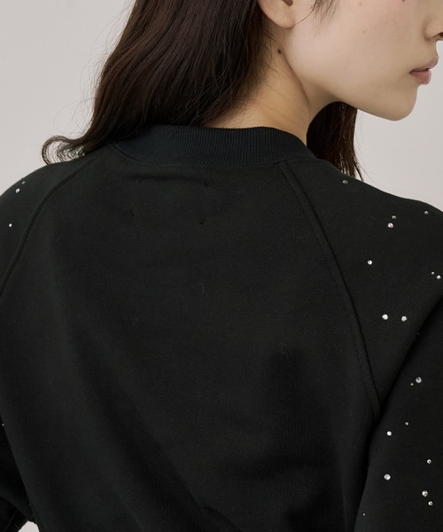 UNITED TOKYO(ユナイテッドトウキョウ)の「ラインストーンショートプルオーバー|ウォッシャブル/春服(スウェット・レディース・ブラック/グリーン・FREE)」の13枚目の写真