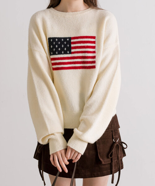 OLIVE des OLIVE（オリーブデオリーブ）の「アソートジャガードニット（ニット/セーター・レディース・チャコールグレー/ピンク/アイボリー/ブラック・FREE）」の7枚目の写真