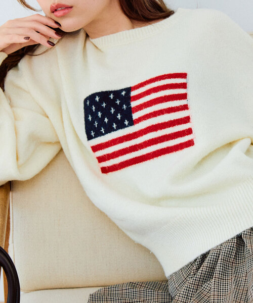 OLIVE des OLIVE（オリーブデオリーブ）の「アソートジャガードニット（ニット/セーター・レディース・チャコールグレー/ピンク/アイボリー/ブラック・FREE）」の8枚目の写真