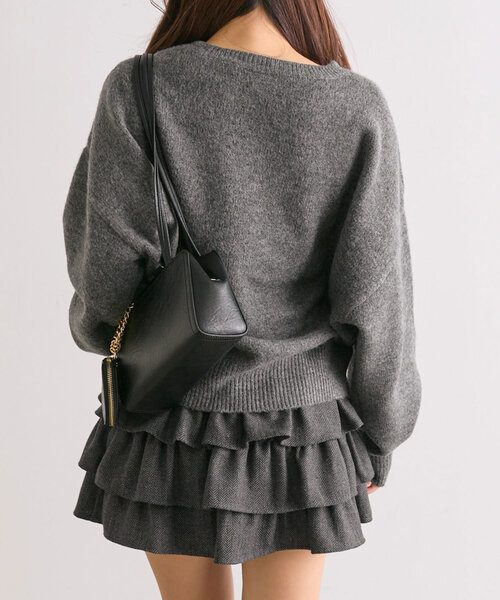 OLIVE des OLIVE（オリーブデオリーブ）の「アソートジャガードニット（ニット/セーター・レディース・チャコールグレー/ピンク/アイボリー/ブラック・FREE）」の12枚目の写真