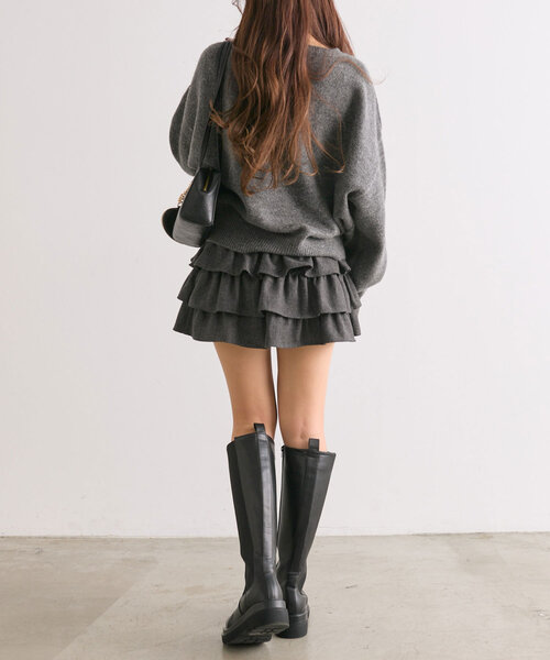 OLIVE des OLIVE（オリーブデオリーブ）の「アソートジャガードニット（ニット/セーター・レディース・チャコールグレー/ピンク/アイボリー/ブラック・FREE）」の15枚目の写真